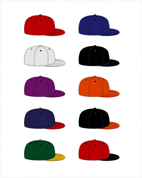 Baseball cap template vector illustration set - Vector, Image