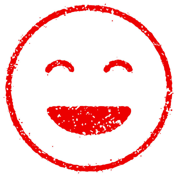 Cartoon face rubber stamp vector illustration / smiling - Vektor, obrázek