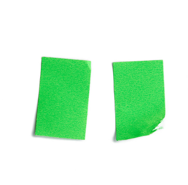  green empty sticky price tags on white background, top view - Photo, Image