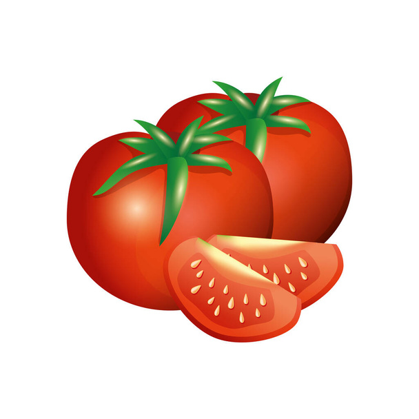 Απομονωμένες ντομάτες φυτικό διανυσματικό σχεδιασμό - Διάνυσμα, εικόνα