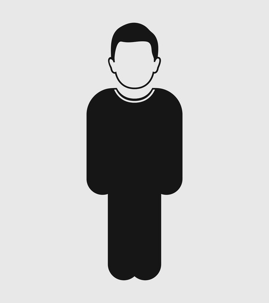 Standing Man profile Icon. Flat style vector EPS. - Vector, Image