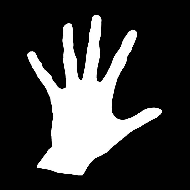 Ręcznie rysowana sylwetka dłoni. Element projektu na temat zatrzymać rasizm, różne kultury tła, płeć i kolor skóry, dzieci. - Zdjęcie, obraz