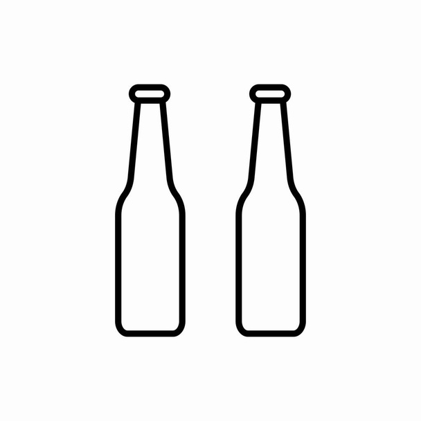 Zarys ikony butelki piwa. Ilustracja wektora butelki piwa. Symbol sieci i telefonu komórkowego - Wektor, obraz