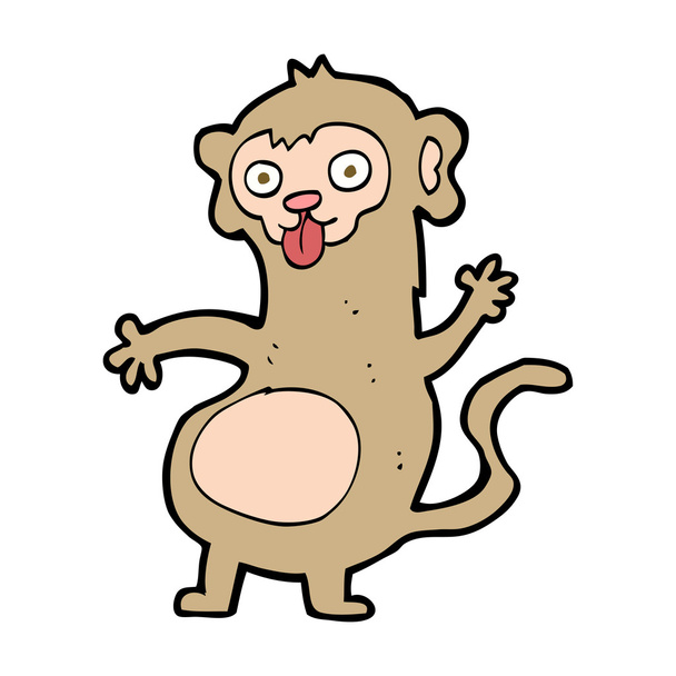 Divertido mono de dibujos animados
 - Vector, imagen