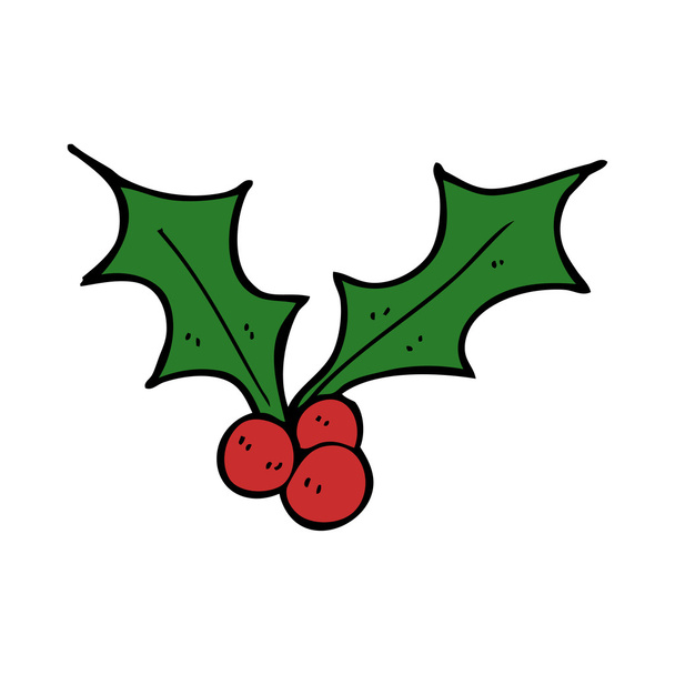 kreslené vánoční holly - Vektor, obrázek