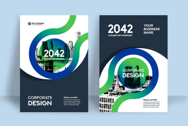Corporate Book Cover Design Template in A4. Can be adapt to Brochure, Annual Report, Magazine,Poster, Business Presentation, Portfolio, Flyer, Banner, Website. - Vector, Image