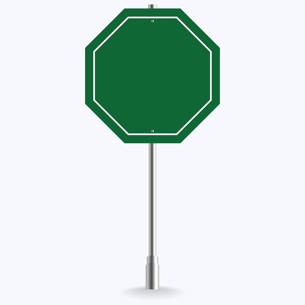 Blank green road sign or Empty traffic vector illustration - Vector, Image