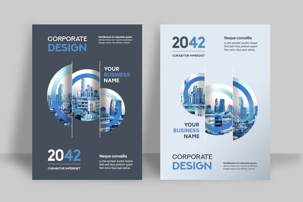 Corporate Book Cover Design Template in A4. Kan worden aangepast aan Brochure, Jaarverslag, Tijdschrift, Affiche, Bedrijfspresentatie, Portfolio, Flyer, Banner, Website. - Vector, afbeelding