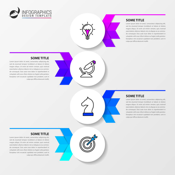 Infographic design template. Creative concept with 4 steps. Can be used for workflow layout, diagram, banner, webdesign. Vector illustration - Vecteur, image
