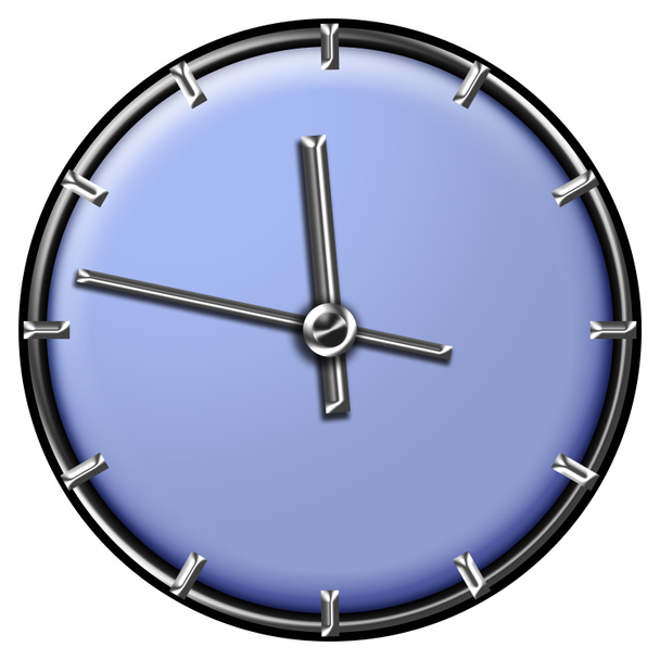 Um design de relógio moderno impressionante em azul pastel isolado em branco
. - Foto, Imagem