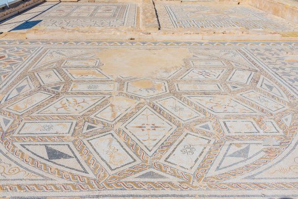 ITALICA, SPAIN, JUNE 25, 2019: Planetarium mosaics at roman ruins at Italica, Spain - Фото, изображение