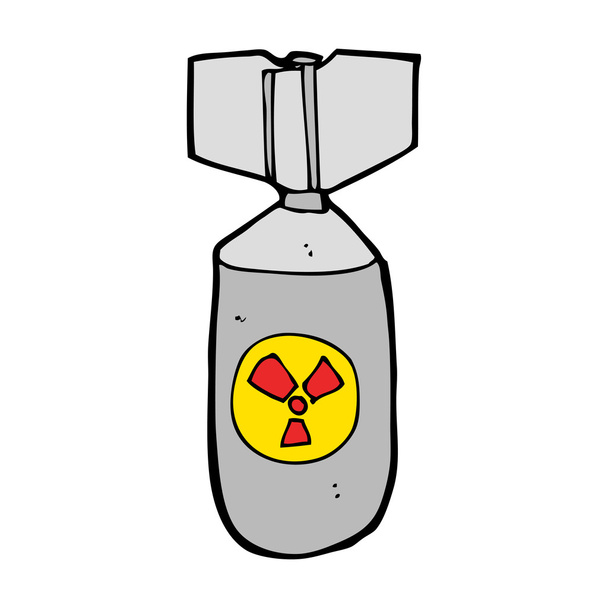 Cartoon nucleaire bom - Vector, afbeelding