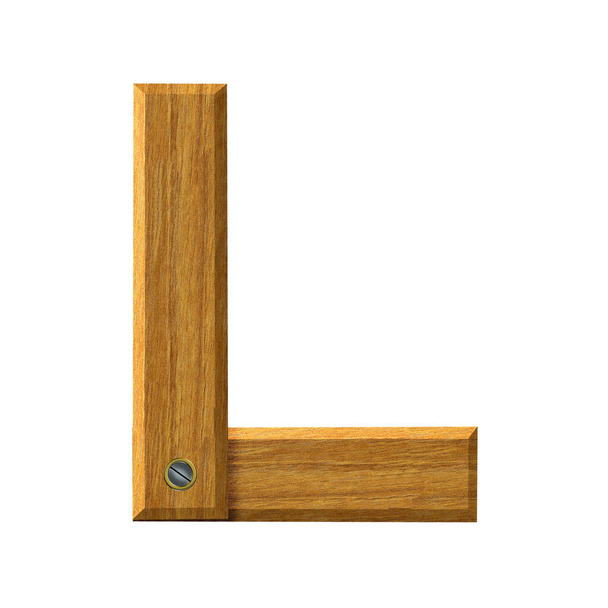 Az L betű egy trendi fa design - Fotó, kép