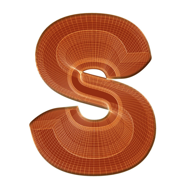 Az S betű barna, jellegzetes drótkerettel - Fotó, kép