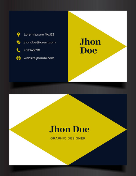 μπλε και κίτρινο μινιμαλιστικό πρότυπο σχεδιασμού κάρτας ονόματος - Διάνυσμα, εικόνα