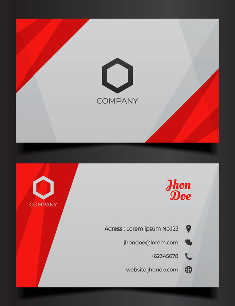 Modern piros minimalista névkártya design sablon - Vektor, kép