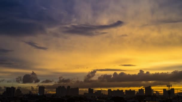 Pohled na město při západu slunce v Bangkoku Thajsko - Záběry, video