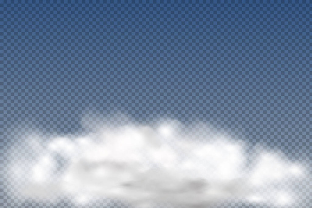 Реалістичні ізольовані та прозорі хмари, туман або дим на синьому фоні. Вектор графічних елементів. Форма векторного дизайну для логотипу, інтернету та друку
. - Фото, зображення