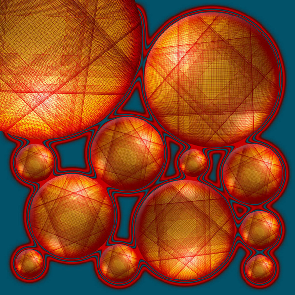 An unusual, futuristic abstract of golden orbs - Photo, Image