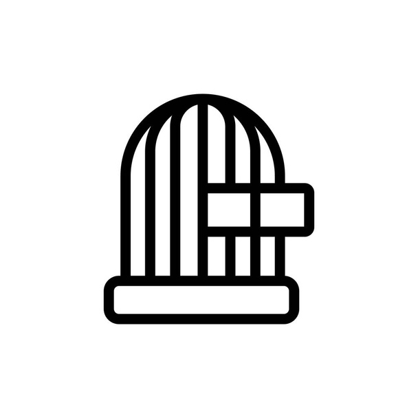 cage with feeding trough icon vector. cage with feeding trough sign. isolated contour symbol illustration - Vektor, kép