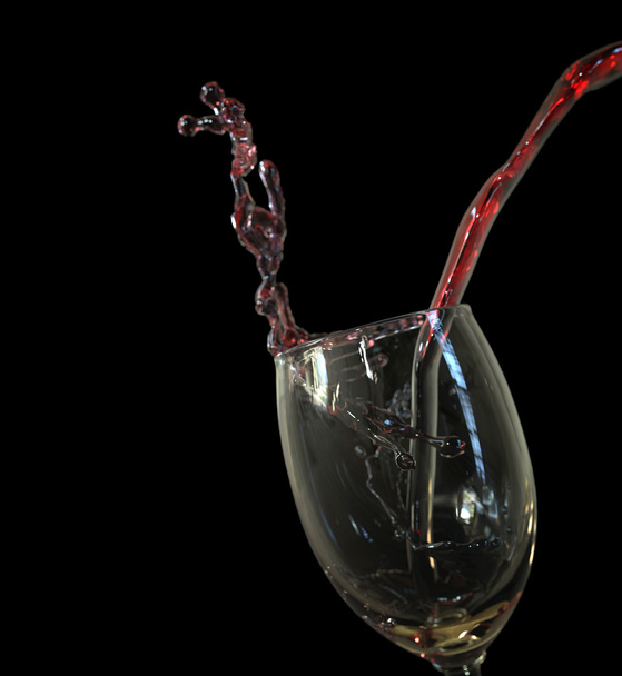 červené víno, stříkající ze skla - Fotografie, Obrázek