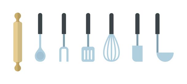 Kitchen tool kit vector icon flat isolated - Vector, Imagen
