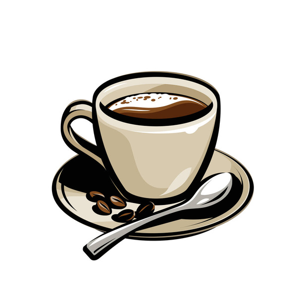 Cup of coffee. Menu design for cafe and restaurant - Вектор, зображення