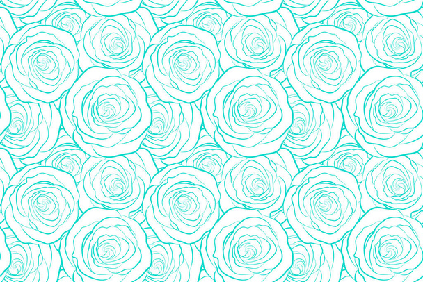 Rosas azules aisladas sobre un fondo blanco. Patrón sin costura floral
. - Foto, imagen