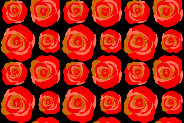 Abstract red english roses seamless pattern. - Fotó, kép