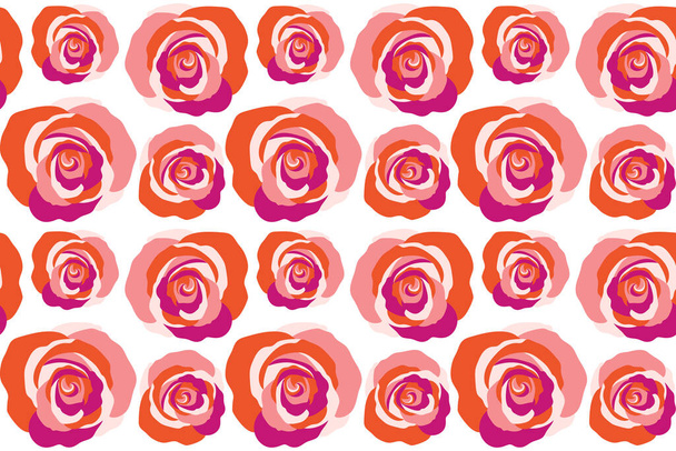 Vintage Watercolor Roses (hand drawn). Seamless pattern of abstract red roses. - Photo, Image