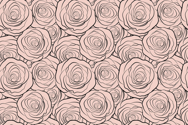Jednoduché šedé růže silueta bezešvé vzor. - Fotografie, Obrázek