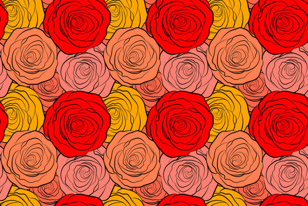Trendy naadloze Floral Ditsy Print In oranje kleuren. - Foto, afbeelding