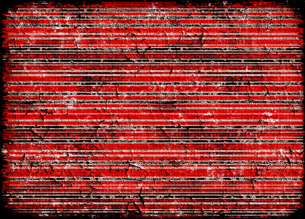 Ένα τραχύ αφηρημένο φόντο σε κόκκινο χρώμα με σχέδιο γραμμών, εφέ ξεφλουδίσματος, σκούρο πλαίσιο και αντιγραφή χώρου - Φωτογραφία, εικόνα