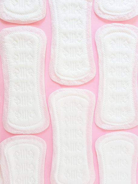 Intimate hygiene womens accessories. Daily sanitary pads. Menstrual cycle. - Foto, afbeelding