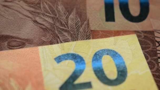 Close up on Brazilian currency - Footage, Video