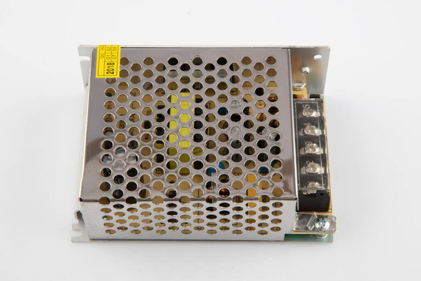 Transformer for LED lighting. Power supply, transformer for making advertising, LED screens and scoreboards on a white background.  - Photo, Image