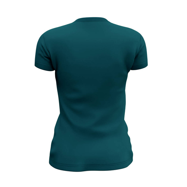 This Back View Womens V Neck T Shirts Mock Up In Green Eden Color was easy to use, just add your graph and everything is done. - Fotografie, Obrázek