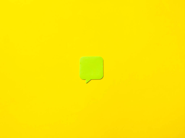 Blank sticker for notes on a yellow background - Photo, Image
