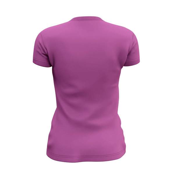 This Back View Womens V Neck T Shirts Mock Up In Royal Lilac Color was easy to use, just add your graph and everything is done. - Photo, Image