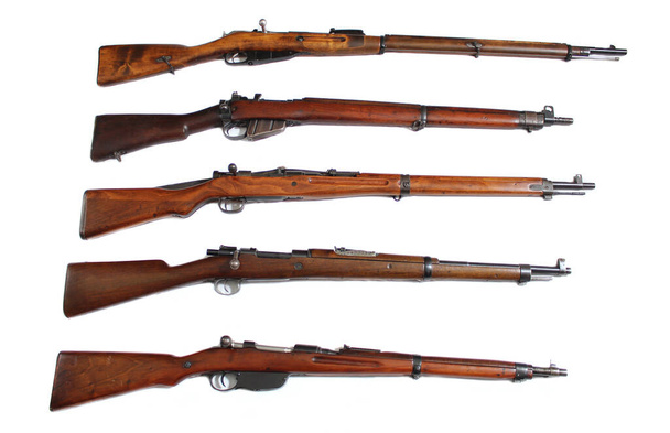 Colección de fusiles militares de la Segunda Guerra Mundial
 - Foto, Imagen