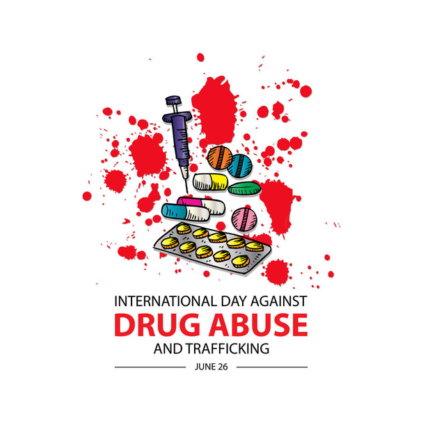 Día Internacional contra el Abuso y el Tráfico de Drogas
. - Vector, imagen