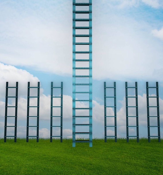 Different ladders in career progression concept - Photo, Image