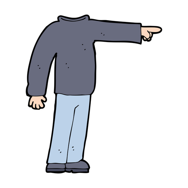 cartoon headless man pointing - Vector, Image