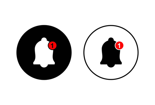 Iconos de campana sobre fondo blanco. Símbolo de notificación. Bell vector ico
 - Vector, Imagen