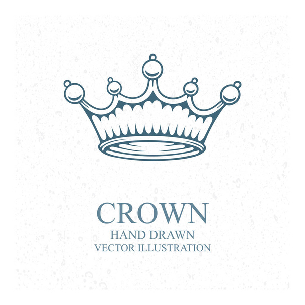 Crown. Hand drawn crown vector illustration. Part of set. - Vetor, Imagem