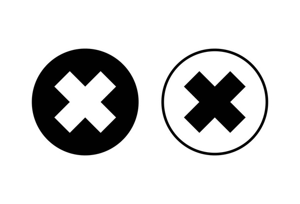Close icons set on white background. Delete icon. remove, cancel, exit symbo - Vector, Image