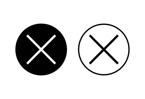 Fermer icônes définies sur fond blanc. Supprimer l'icône. supprimer, annuler, quitter le symbo - Vecteur, image