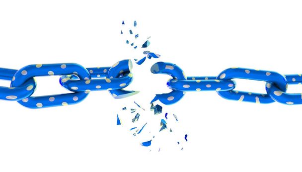 cadena azul romper el divorcio emociones sentimientos - 3d representación
 - Foto, imagen