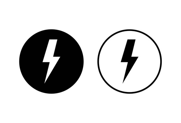 Iconos relámpago establecidos sobre fondo blanco. Bolt vector icono. Energía y truenos eléctrico ico
 - Vector, imagen