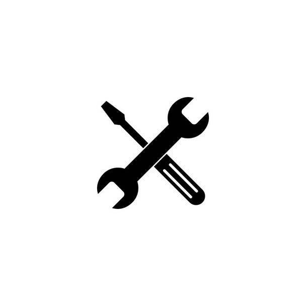 Reparatursymbol. Schraubenschlüssel und Schraubenzieher-Symbol. Einstellungen Vektor-Symbol - Vektor, Bild